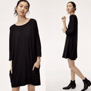 NTW Artizia Wilfred Free Cober Relaxed T- Shirt Dress Black Oversized